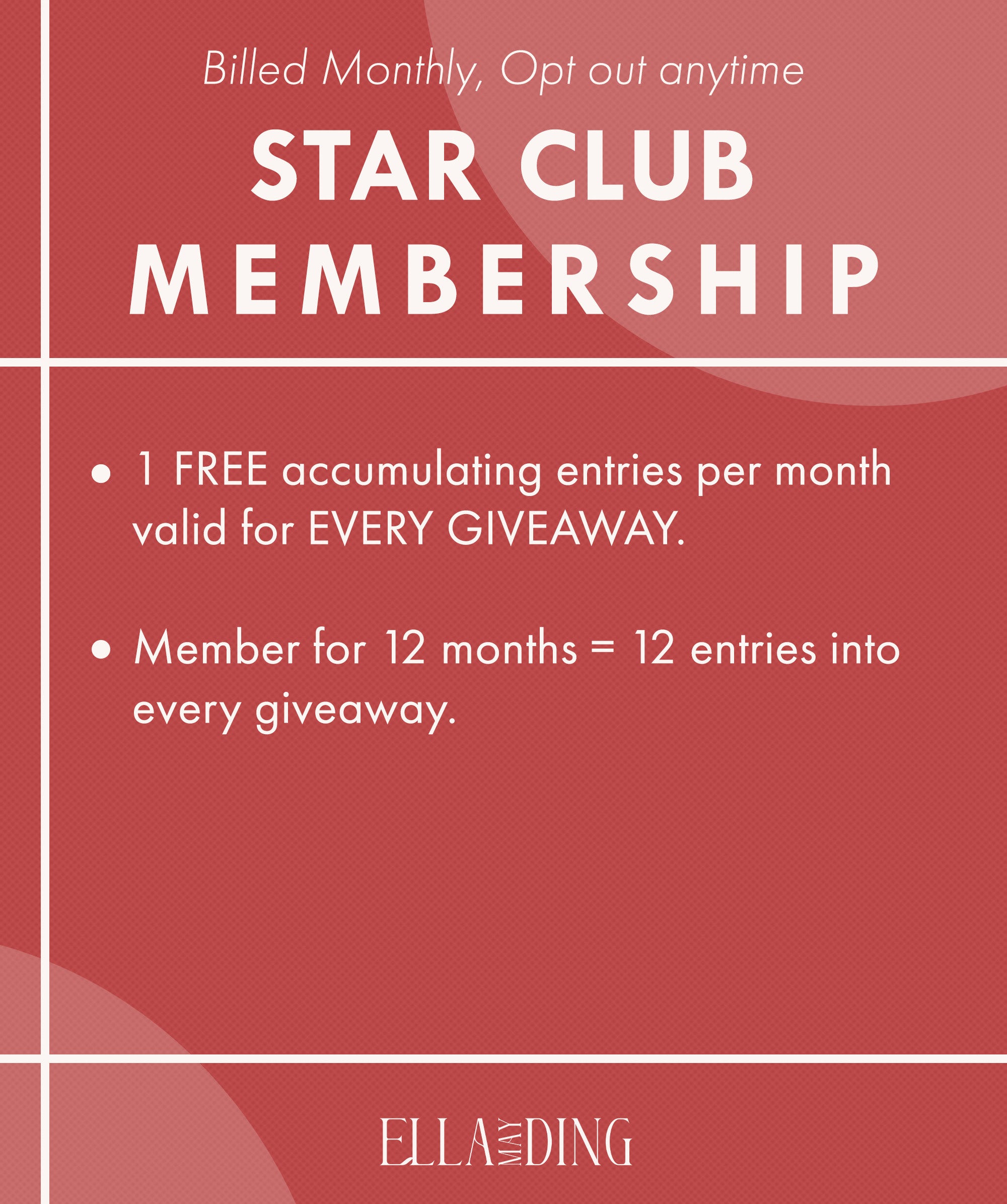 Star Club Member (1 Free Monthly Entries)