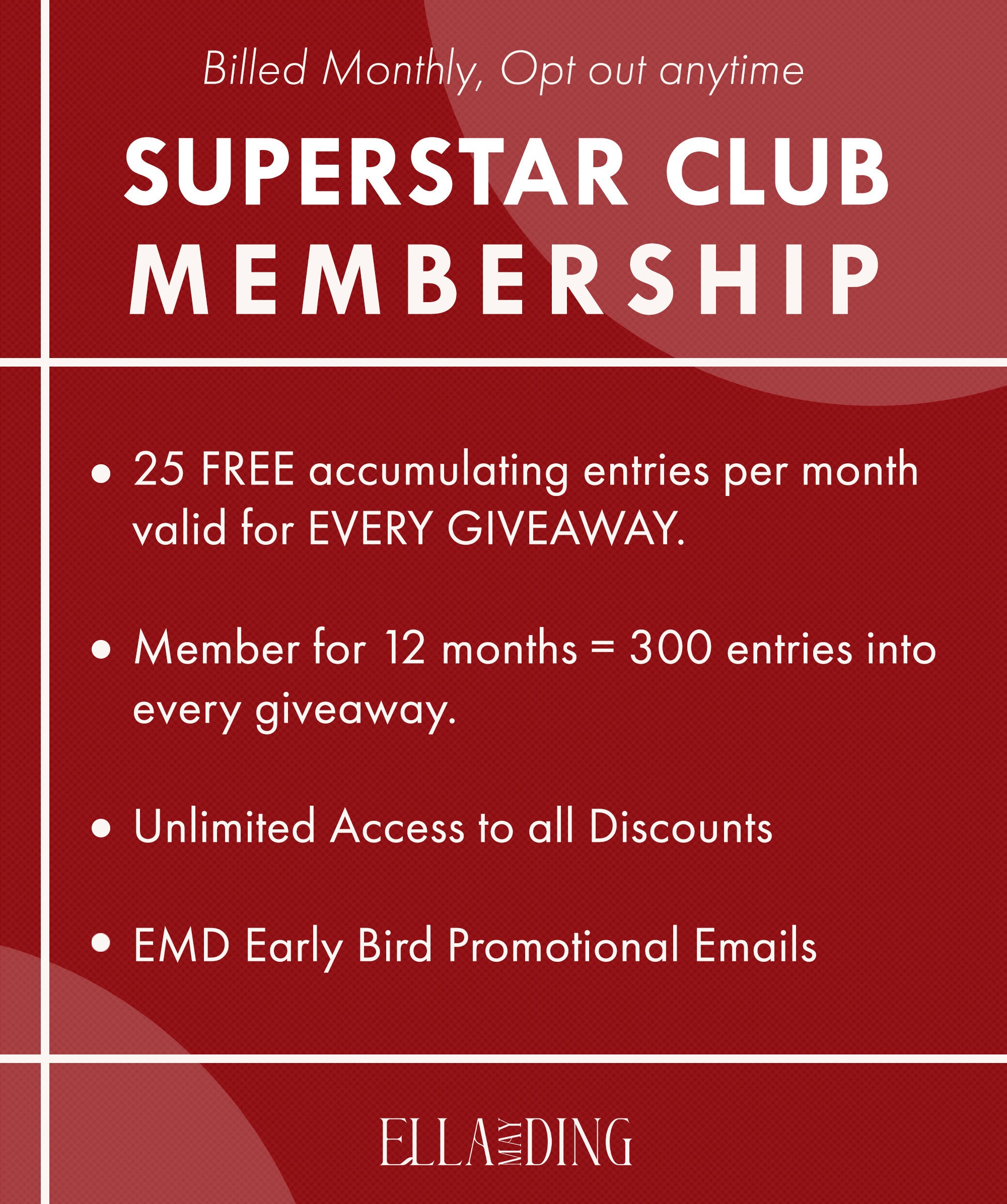 Superstar Club Member (25 Free Monthly Entries)